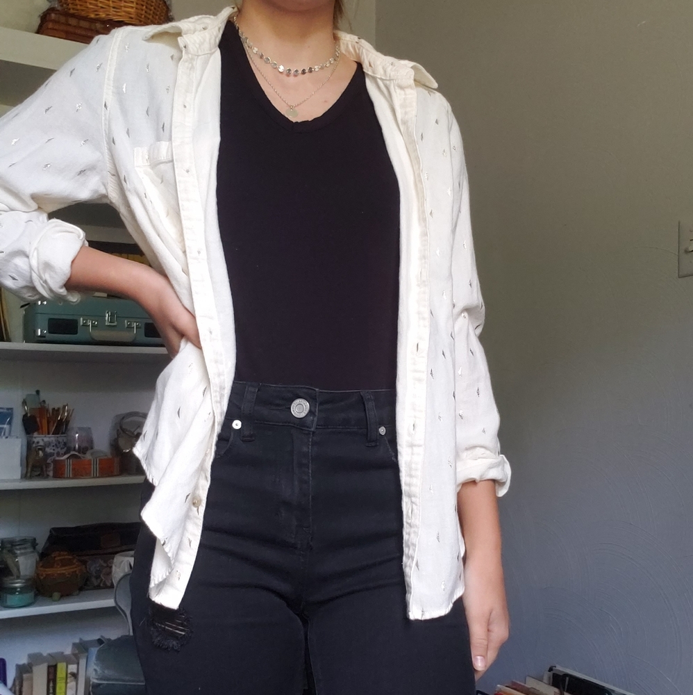 Cream and gold button down